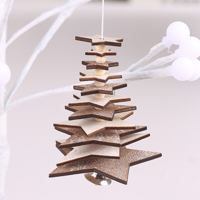 

〖Follure〗Christmas Tree Wooden Hanging Pendant Store Door Ornament Xmas Home Decor