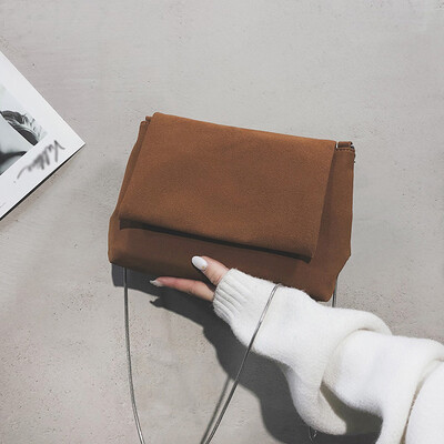 

Tailored Fashion Lady Scrub Retro Solid Color Joker Shoulder Bag Messenger Bag