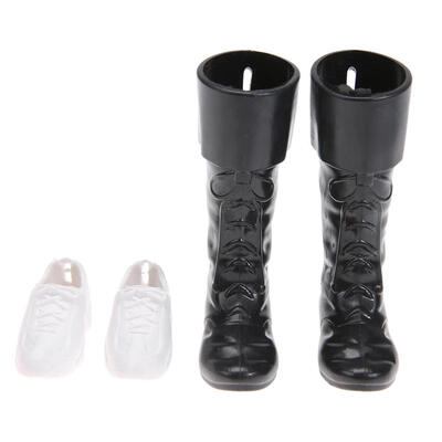 

2 Pairs Plastic Doll Shoes Prince Male Baby Doll Accessories Kid Play Toys