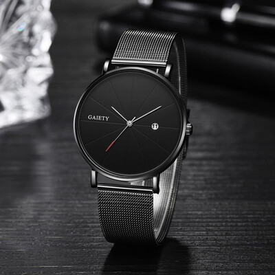 

Gobestart Fashion Simple Simple Casual Calendar Business Net With Strap Mens Watch