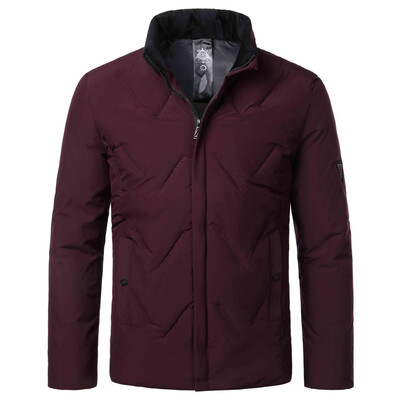 

Toponeto Mens Winter Pure Color Cotton Thickening Warm Hooded Cotton Padded Coat