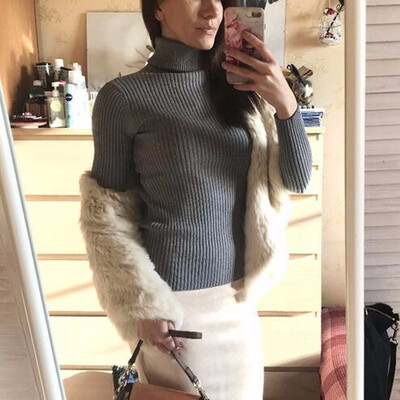 

Thick Turtleneck Warm Women Sweater Autumn Winter Knitted Femme Pull High Elasticity Soft Female Pullovers Sweater