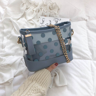 

Tailored Womens Fashion Jelly Transparent Bag Dot Package Super Chain Messenger Bag