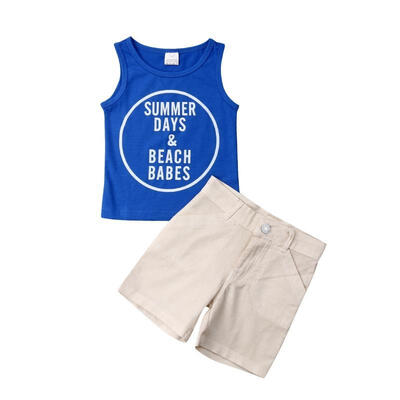 

2Pcs Toddler Infant Baby Boys Sleeveless Vest T-Shirt TopsShorts Pants Outfits Set
