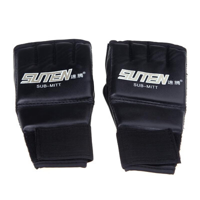 

PU Leather Half Mitts Mitten MMA Muay Thai Training Punching Sparring Boxing Gloves White