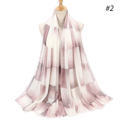 

Hairy crease printed cotton&linen geometric pattern elegant scarf hooded autumn&winter womens long scarf