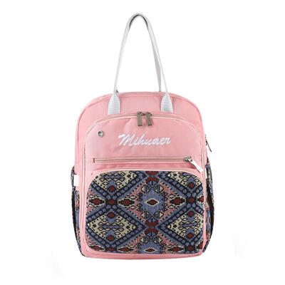 

Ethnic Women Mummy Storage Floral Print Backpack Baby Nursing Bag Handbag