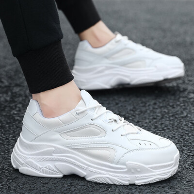 

Old shoes tide male breathable hip hop sports shoes Hong Kong style thick floor shoes mens white shoes