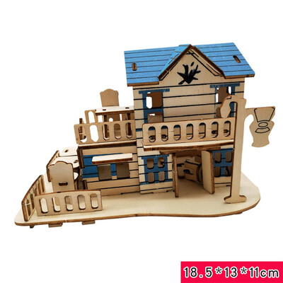 

Tailored 3D Wooden Puzzle DIY Building Model Dollhouse Style House Jigsaw Puzzle Kid Toys