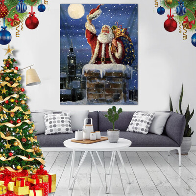 

Siaonvr Santa Claus Tapestry Christmas Gift Blanket Wall Hanging Wall Decoration 29x37In