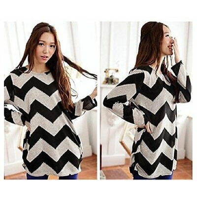 

New Womens Long Sleeve Grew Neck Loose Knitted Sweater Ladies Casual Jumper Tops