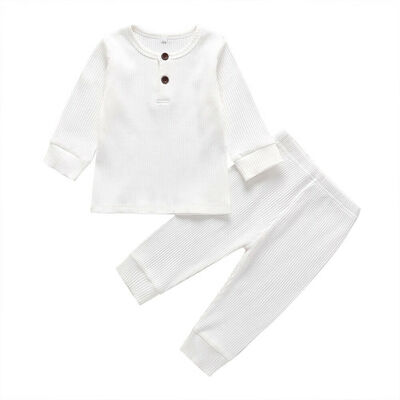 

Newborn Baby Boy Girl Knitted Solid Color T-Shirt Trousers Leggings Clothes