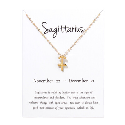 

Message Card 12 Constellations Necklace Woman Jewelry 12 Zodiac Sign Tag Pendant Necklace Birthday Gifts