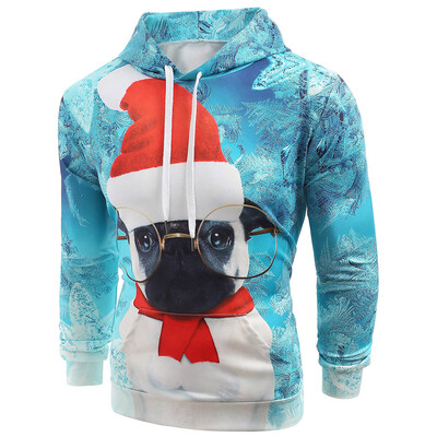 

Christmas Puppy Print Kanga Pocket Hoodie