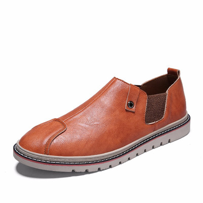

Mens Leather Shoes Fashion Casual Shoes Slip on Shoes For Men Light Outdoor Shoes Brown Black Grey