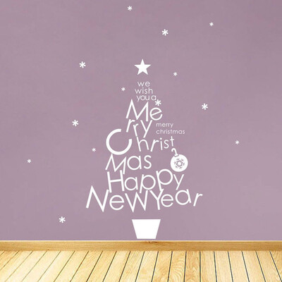 

Tailored Merry Christmas Household Room Window Wall Sticker Mural Decor Decal Removable