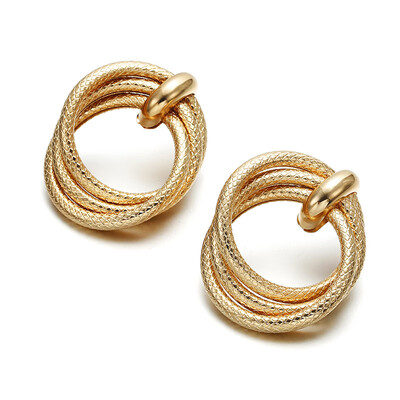 

Simple fashion gold color Silver plated geometric Long Circle earrings for women fashion big hollow drop earrings jewelry