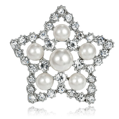 

2019 Flower Rhinestone Simulated Pearl Brooch Bridal Wedding Bouquet Decor