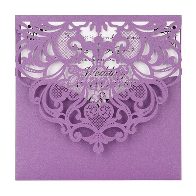 

20Pcs Pearl Paper Laser Cut Wedding Invitation Cards Greeting Card Kits Event Party Supplies with Blank Inner Sheet