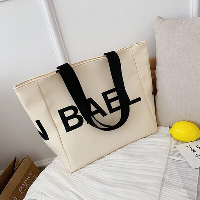 

Big bag female new retro fashion canvas letter big bag female bag shopping bag hand luggage shoulder tide