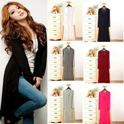 

Womens Lady Casual Long Sleeve Cardigan Knit Knitwear Sweater Coat Wraps Outwear