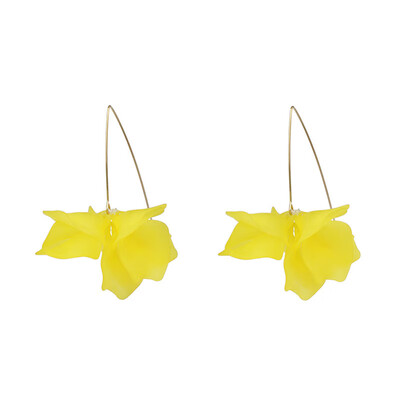 

2019 New arrival Fashion colorful Resin Flower Long Earrings Bohemia Handmade Petal Dangle Earrings For Women ZA Jewelry Gift