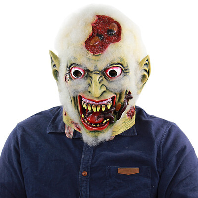 

Halloween Horn Mask 2019 Waterproof Environment-friendly Scary Latex Green Clown Mask Halloween Bar Party Cosplay Props Supplies