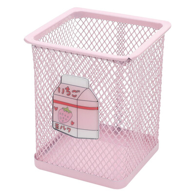 

Cartoon Metal Pen Storage Holder Pencil Container Pot Desk Organizer Case Box