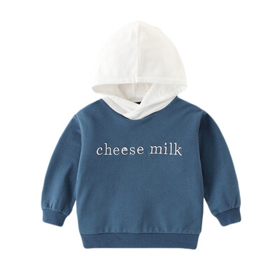 

Spring Autumn Casual Fashion Baby Letter Embroidery Long Sleeve Hoodie Kids Hooded Sweatshirt