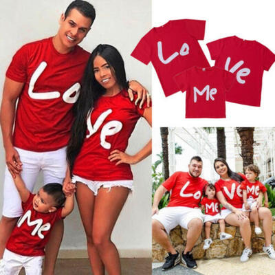 

LOVE ME Men Women Baby Kids Matching Family Couple T Shirts Tee Blouse Tops