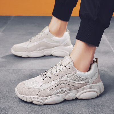 

Beige sports casual shoes mens fashion shoes mens shoes new spring breathable mesh face bear board shoes