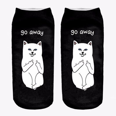 

2018 New HOT 3D Printing Women Socks Brand Sock Fashion Unisex Christmas Socks Cat Meias Female Funny Low Ankle Femme Sock Sale