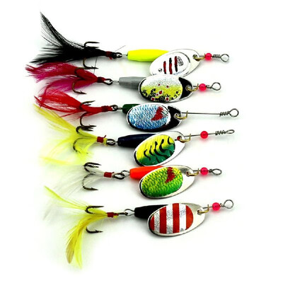 

6PCS Fishing Lure Spinners Spinnerbait Kit Metal Spinner Baits Kit with Rooster
