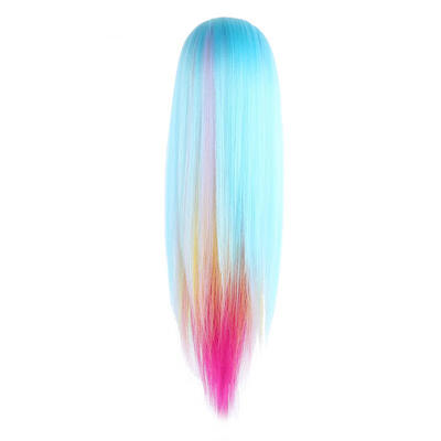 

Greensen Hairdressing Practice Head Mannequin Wig Styling Training Head with Clamp Sky Blue Color