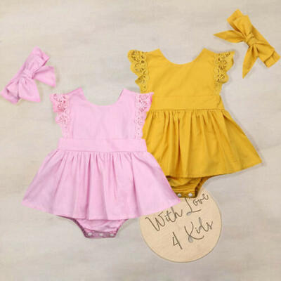 

Newborn Baby Girl Lace Clothes Dress Romper Jumpsuit Bodysuit Sunsuit Outfit Set