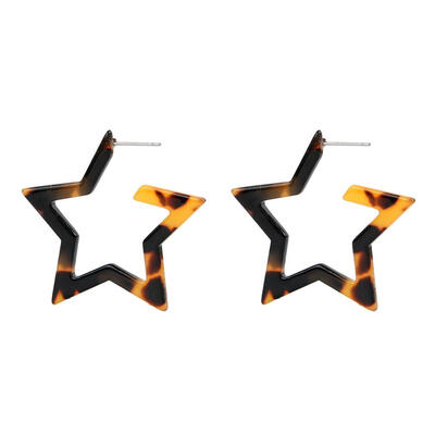 

EK464 Leopard Print Long drop Earrings For Women Tortoiseshell Acetate Resin Acrylic Za Heart Star Circle Geometric Earring