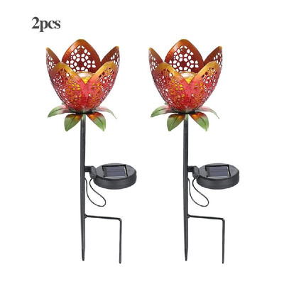 

Solar LED Flower Light Lawn Lantern Flame Lamp Water-resistant Outdoor Lights for Walkway Lawn Path Garden LED Landscape Lamps 2p
