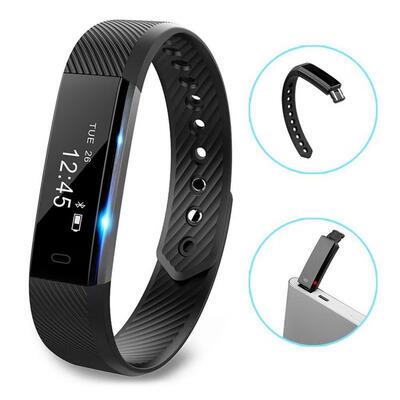 

ID115 Touch Screen Fitness Tracker Watch Smart Bracelet Wristband