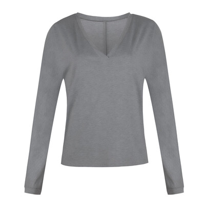 

Tops Sweater Womens Casual Loose V-neck Long Sleeve Button Pullover Blouse