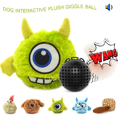 

Dog Interactive Toy Plush Giggle Ball Shake Squeak Crazy Bouncer Ball for Exercise Entertainment