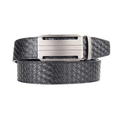 

BPSTAR Mens Automatic Buckle Genuine Leather Mens Ratchet Holeless Belt Business High Quality Mens Real Belt for Pants
