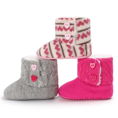 

Kids Newborn Baby Girls Boys Crochet Knit Woolen Soft bottom Toddler Boots Shoes