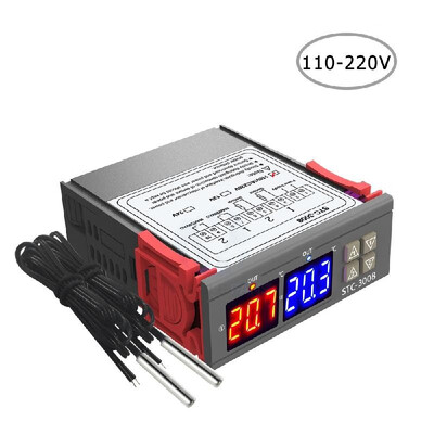 

Dual Digital Display Thermostat Temperature Regulator Temperature Controller with Double NTC Probe Heater Sensor Probe Two Relay O