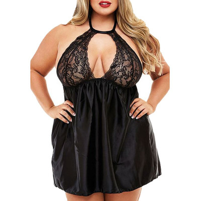 

Plus Size Women Sexy Lingerie Lace Dress Babydoll Underwear Nightwear Sleepwear