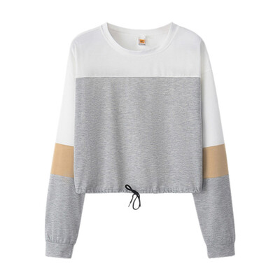 

Women Sweatshirt Fall Fashion Harajuku Stitching Hoodie Sweatshirt Ladies Long Sleeve Pullover Jumper Tops Sudadera Mujer