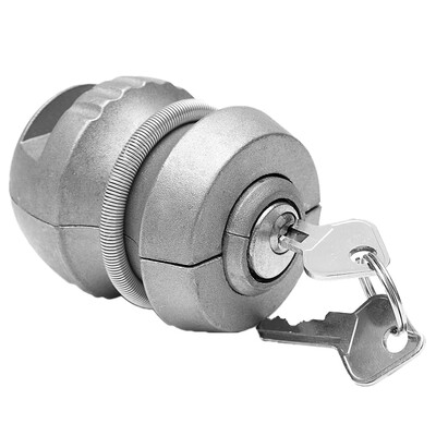 

Universal High Quality Silver Zinc Alloy Hitchlock Trailer Hitch Coupling Lock Tow Ball Lock Caravan Lock
