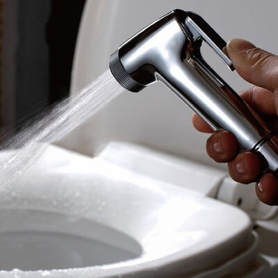 

Gobestart Hand Held Shower Head Douche Toilet Bidet Spray Wash Jet Shattaf Diverter