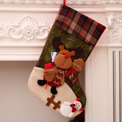 

Personalised Santa Reindeer Snow Man Stocking Sack Christmas Tree Pendant