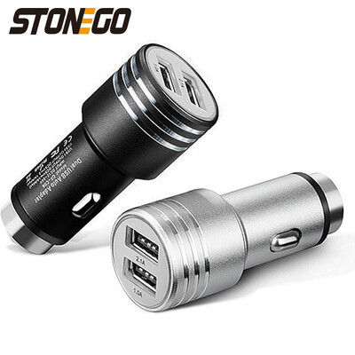 

STONEGO Car Charger Adapter 21A Dual USB Ports Quick Charge Adapter with Car Escape Emergency Circular Metal Safety Hammer