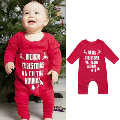 

Christmas Newborn Baby Girls Boys Letter Rompers Jumpsuit Set Outfit Clothes